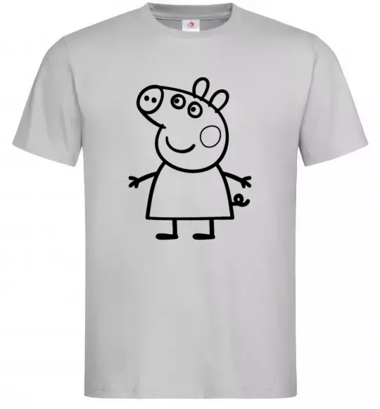 Мужская футболка Peppa pig Серый фото