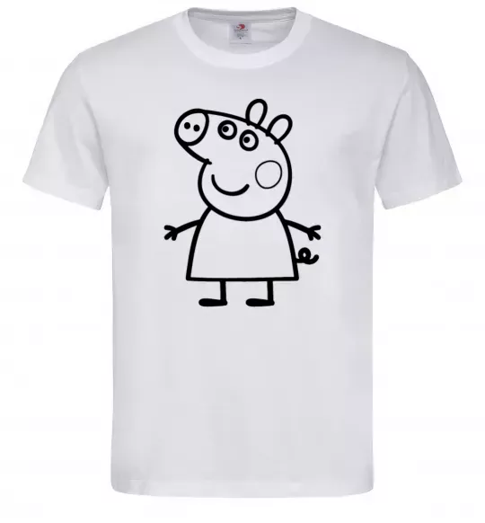 Мужская футболка Peppa pig Белый фото