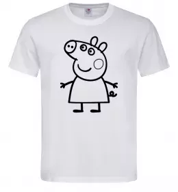 Мужская футболка Peppa pig Белый фото