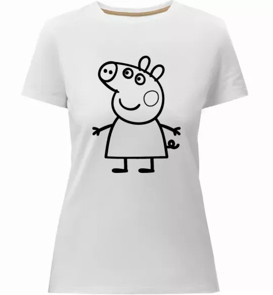 Женская премиум футболка Peppa pig Белый фото