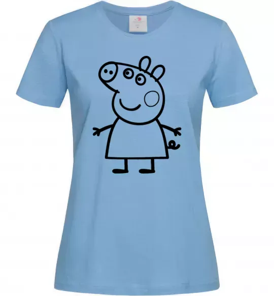 Женская футболка Peppa pig Голубой фото