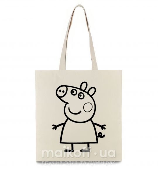 Еко-сумка Peppa pig Бежевий фото