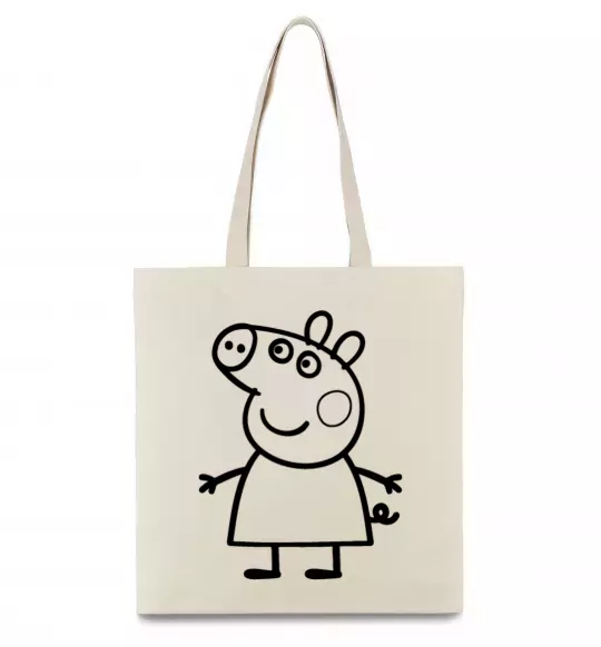 Еко-сумка Peppa pig Бежевий фото