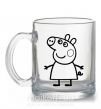 Чашка скляна Peppa pig Прозорий фото