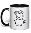 Чашка с цветной ручкой Peppa pig Черный фото