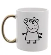 Чашка с цветной ручкой Peppa pig Золото фото