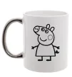 Чашка с цветной ручкой Peppa pig Серебро фото