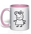 Чашка с цветной ручкой Peppa pig Нежно розовый фото