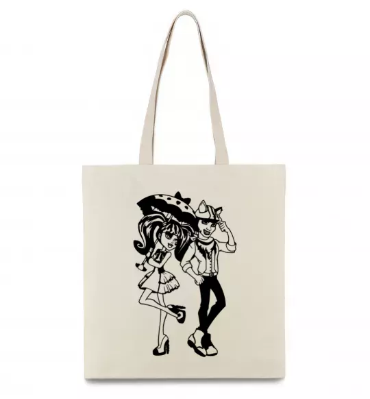 Еко-сумка Monster couple Бежевий фото