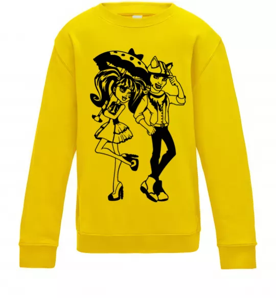 Дитячий світшот Monster couple Сонячно жовтий фото