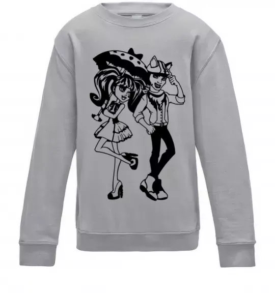 Дитячий світшот Monster couple Сірий меланж фото