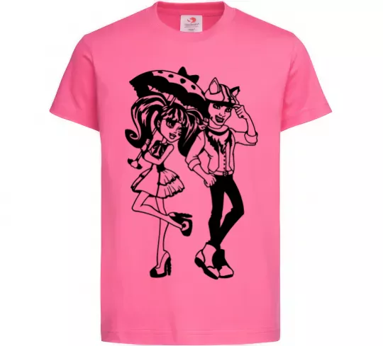 Детская футболка Monster couple Ярко-розовый фото