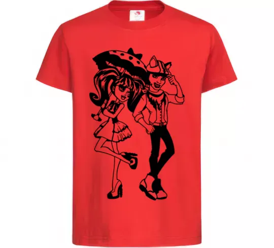 Детская футболка Monster couple Красный фото