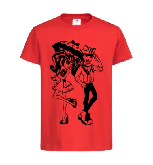 Детская футболка Monster couple Красный фото