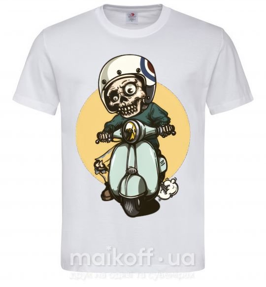 Чоловіча футболка Motorbike skeleton Білий фото