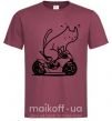 Мужская футболка Biker cat Бордовый фото