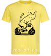 Мужская футболка Biker cat Лимонный фото