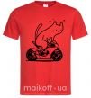 Мужская футболка Biker cat Красный фото