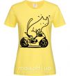 Женская футболка Biker cat Лимонный фото