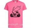 Детская футболка Biker cat Ярко-розовый фото