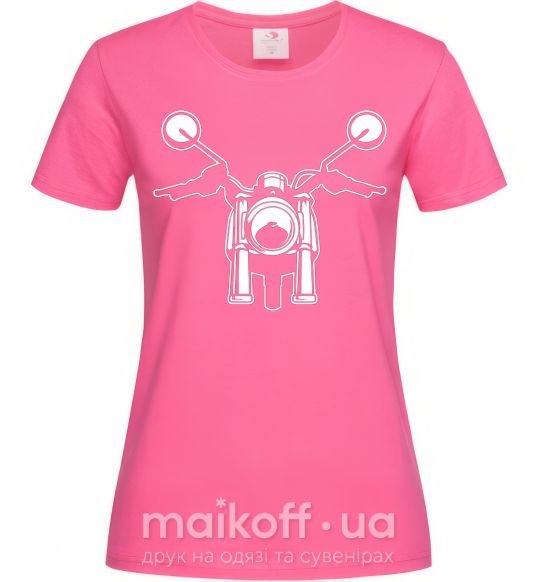 Женская футболка Bike байкера Ярко-розовый фото