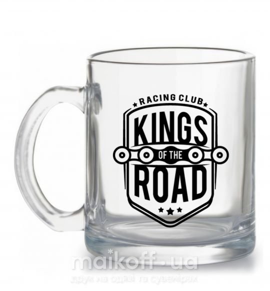 Чашка скляна Kings of the road Прозорий фото