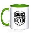 Чашка з кольоровою ручкою Kings of the road Зелений фото