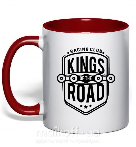 Чашка з кольоровою ручкою Kings of the road Червоний фото