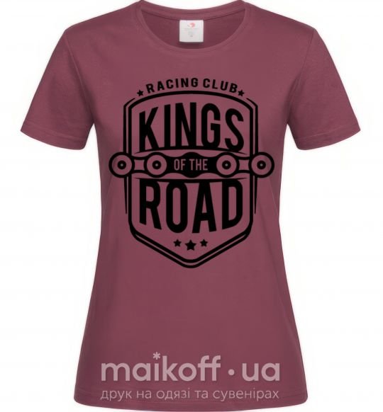 Жіноча футболка Kings of the road Бордовий фото