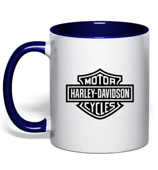 Чашка з кольоровою ручкою Harley Davidson Глибокий темно-синій фото