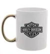 Чашка з кольоровою ручкою Harley Davidson Золото Чашка з кольоровою ручкою Harley Davidson Золото фото