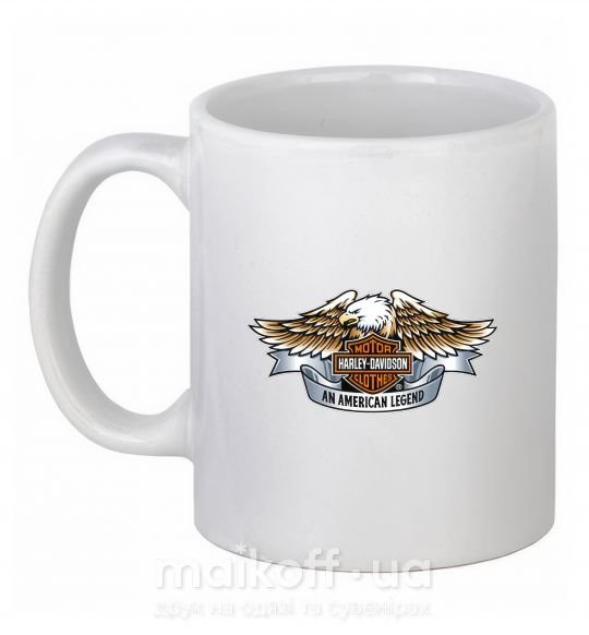 Чашка керамічна Harley Davidson logo Білий фото