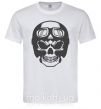 Мужская футболка Skull with helmet Белый фото