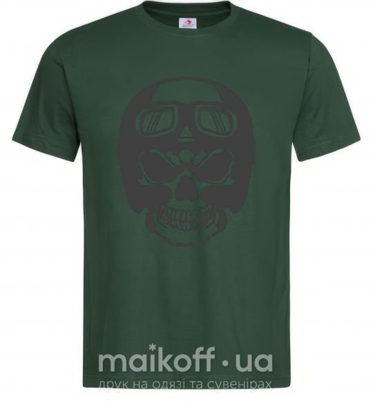 Чоловіча футболка Skull with helmet Темно-зелений фото