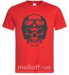 Чоловіча футболка Skull with helmet Червоний фото