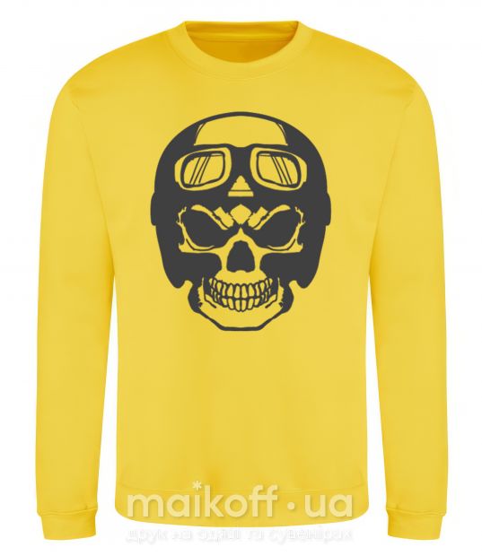 Світшот Skull with helmet Сонячно жовтий фото