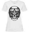 Жіноча футболка Skull with helmet Білий фото