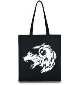 Эко-сумка Angry wolf ч/б принт