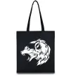 Еко-сумка Angry wolf ч/б принт Чорний фото