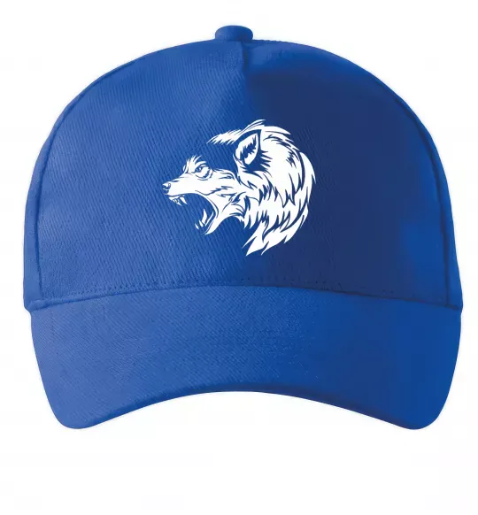 Кепка Angry wolf ч/б принт Ярко-синий фото