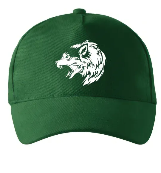 Кепка Angry wolf ч/б принт Темно-зеленый фото