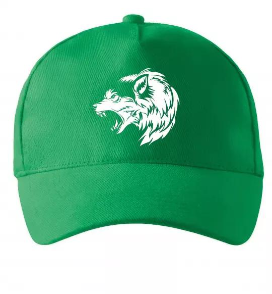 Кепка Angry wolf ч/б принт Зеленый фото