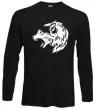 Лонгслів Angry wolf ч/б принт Чорний Лонгслів Angry wolf ч/б принт Чорний фото