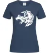 Жіноча футболка Angry wolf ч/б принт Темно-синій Жіноча футболка Angry wolf ч/б принт Темно-синій фото