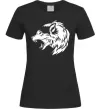 Жіноча футболка Angry wolf ч/б принт Чорний Жіноча футболка Angry wolf ч/б принт Чорний фото