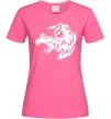 Жіноча футболка Angry wolf ч/б принт Яскраво-рожевий Жіноча футболка Angry wolf ч/б принт Яскраво-рожевий фото