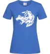 Жіноча футболка Angry wolf ч/б принт Яскраво-синій Жіноча футболка Angry wolf ч/б принт Яскраво-синій фото