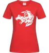 Жіноча футболка Angry wolf ч/б принт Червоний Жіноча футболка Angry wolf ч/б принт Червоний фото