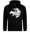 Женская толстовка (худи) Angry wolf ч/б принт Черный фото