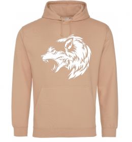 Жіноча толстовка (худі) Angry wolf ч/б принт